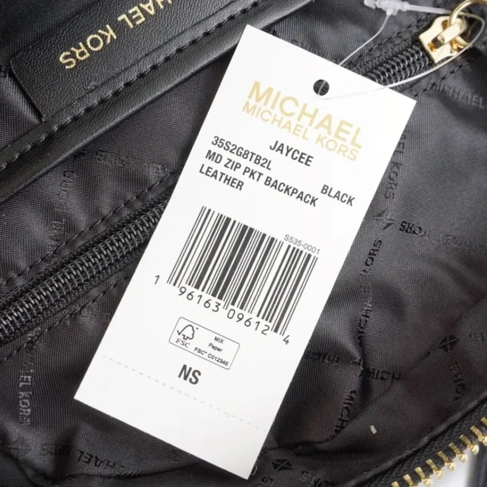 Michael Kors Jaycee Medium Pebbled Leather Backpack Black /Golden Tone Hardware